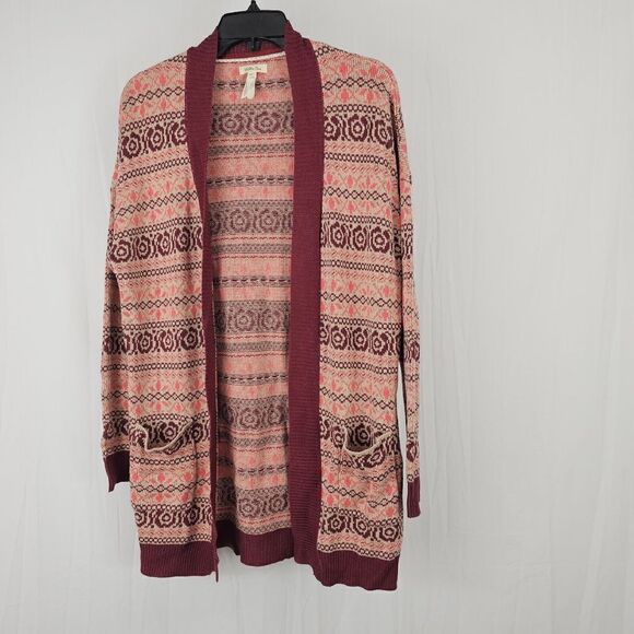 Matilda Jane Womens Cardigan Small Sweater Pink Maroon Forever Harmony Tunic - Picture 2 of 6